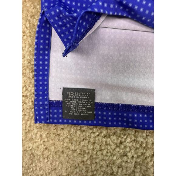 Turtleson Golf Shirt Mens Size Medium Blue Dot Performance Polo Stretch C155 - Picture 6 of 9